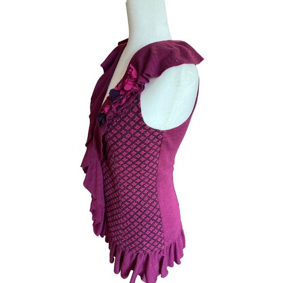 Lulumari Wool Blend Flounce Vest Women's Size S Whimsygoth, Steampunk, Fairy - Picture 2 of 10